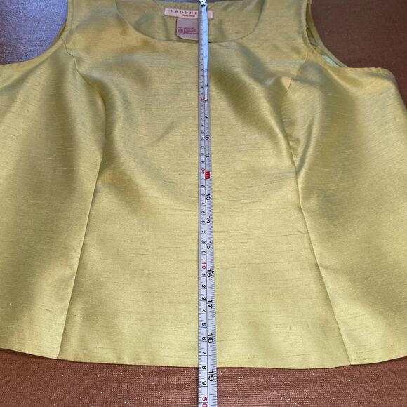 Prophecy by Sag Harbor Y2K Lime Green shiny cropped tank size 8 Petite - Picture 7 of 10